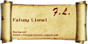 Falusy Lionel névjegykártya